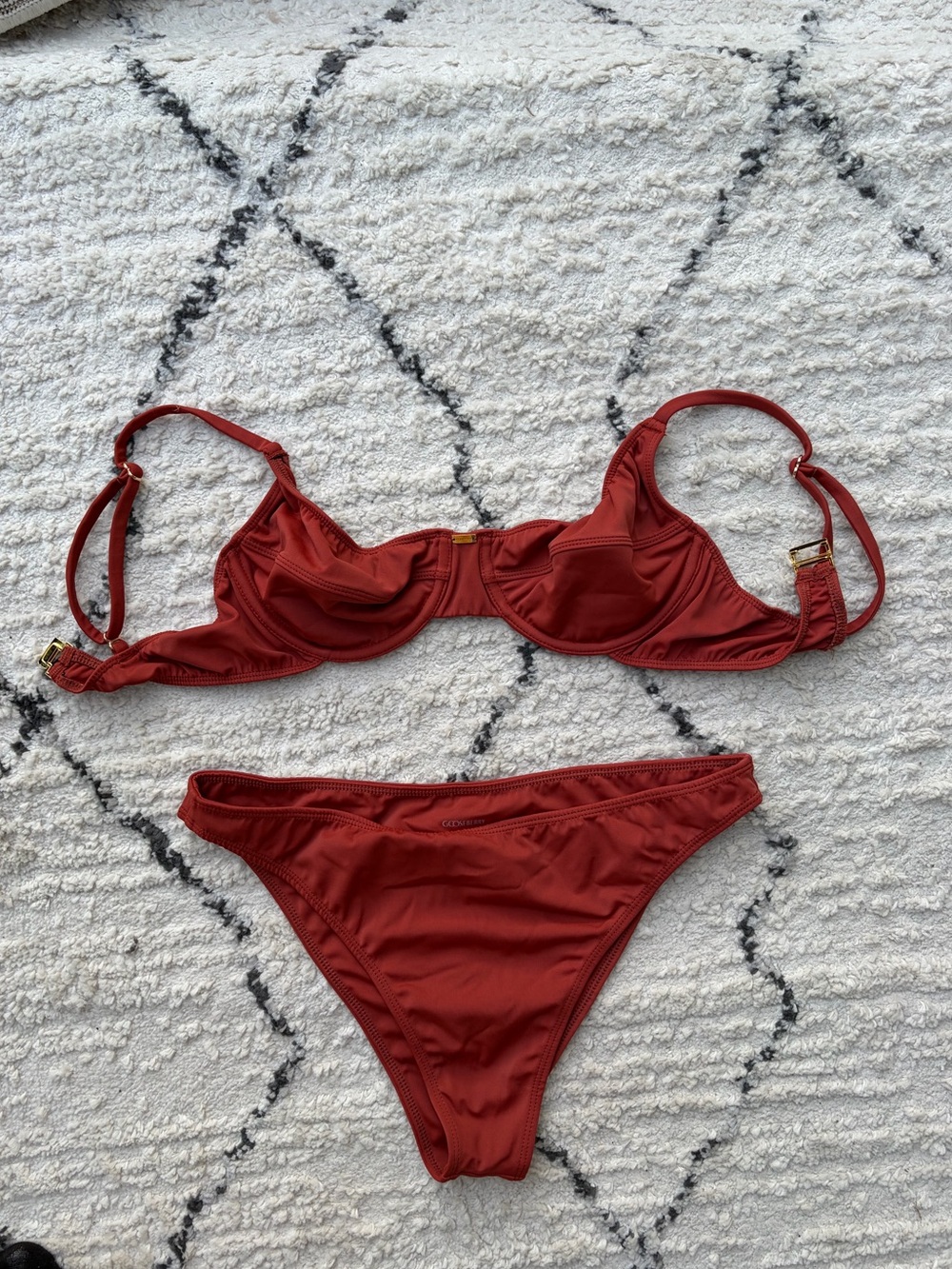 Underwire Bikini Set in Rust Red - Women Swim